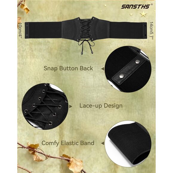 Corset Belt For Women, Vintage Lace-up Waspie Elastic Cincher Waist Dresses🙂 - Picture 5 of 7